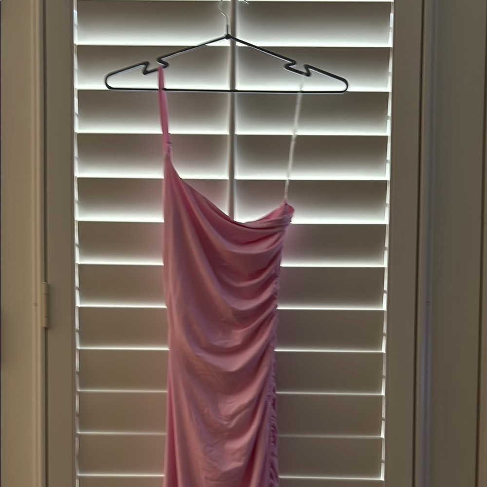 NWT: Babyboo Pink Asymmetrical One Shoulder Cocktail Dress